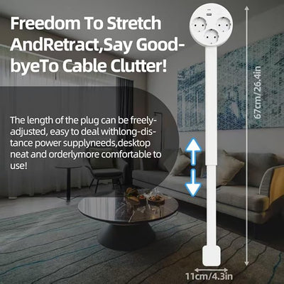 Multiprise Rotative avec 3 Prises – Pivotement à 180°