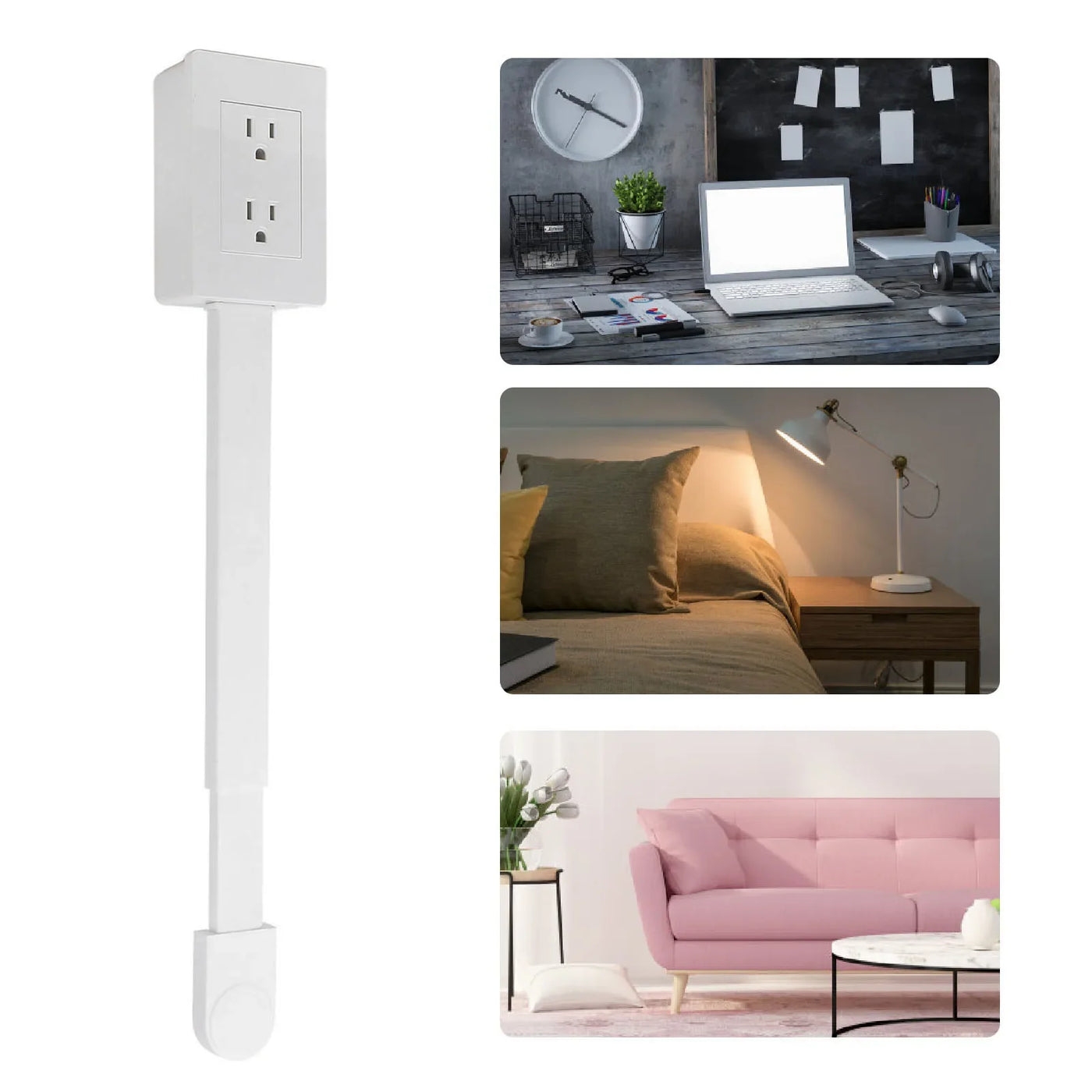 Multiprise Rotative avec 3 Prises – Pivotement à 180°