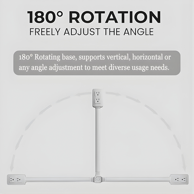 Multiprise Rotative avec 3 Prises – Pivotement à 180°